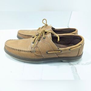 Allen Edmonds Eastport Mens sz 11B Boat Brown Leather Slip On Shoes 43502